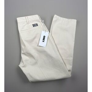 NWT-OBEY Hardwork Work Pant Men 29x30 Unbleached Straight Leg